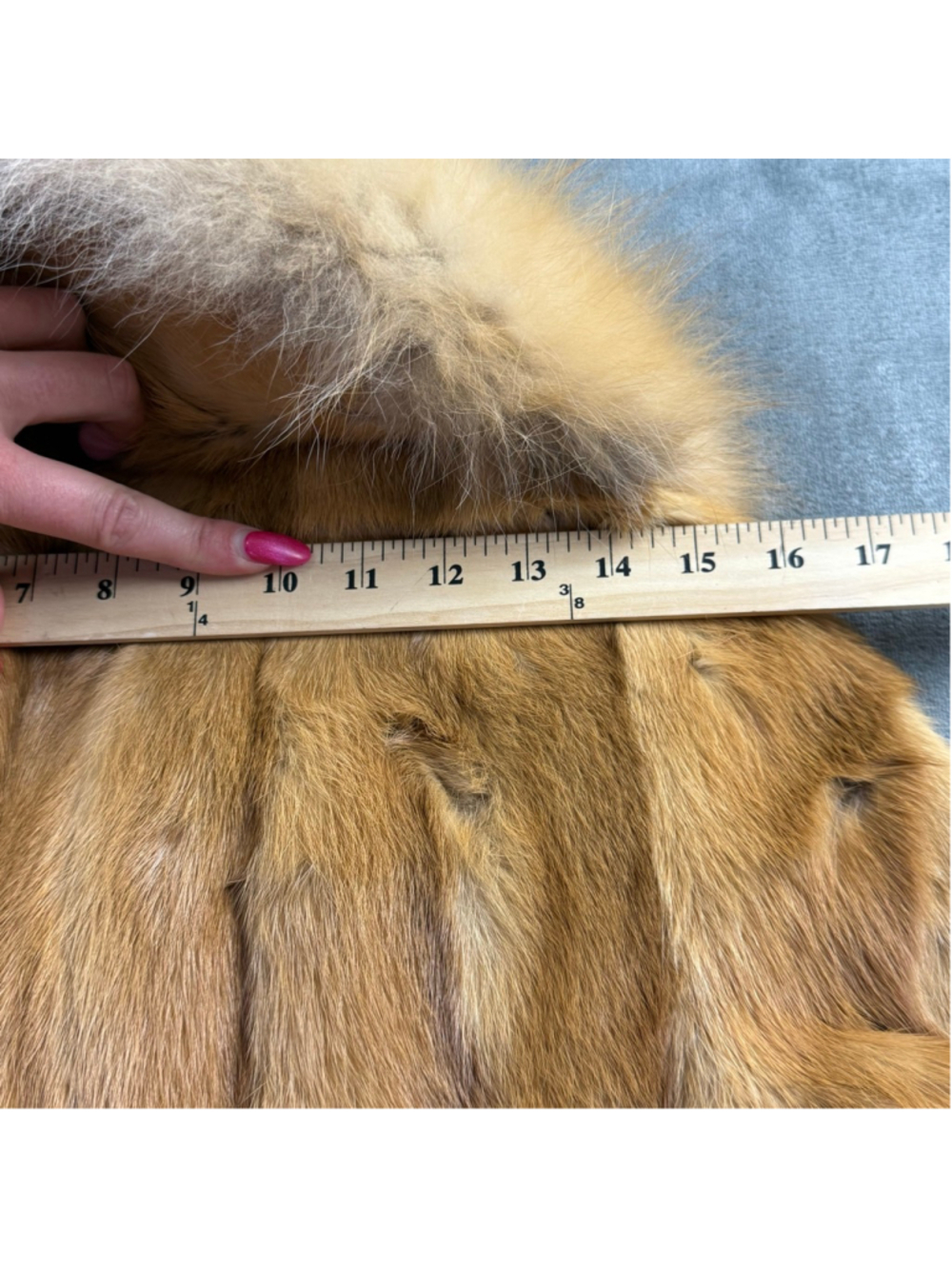 Vintage 70s Mink Fur Coat Women M Hurtig Fox Fur Collar Old Money Hollywood Glam - Picture 16 of 17